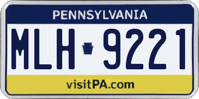 PA license plate MLH9221