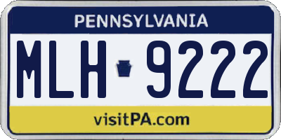 PA license plate MLH9222