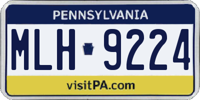 PA license plate MLH9224