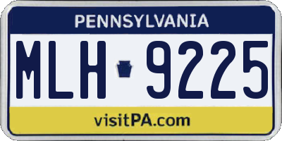 PA license plate MLH9225