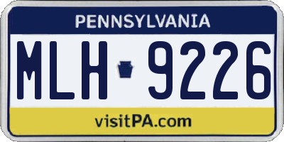 PA license plate MLH9226