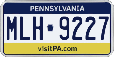 PA license plate MLH9227