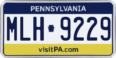 PA license plate MLH9229