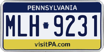 PA license plate MLH9231