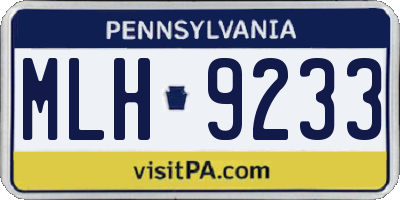 PA license plate MLH9233