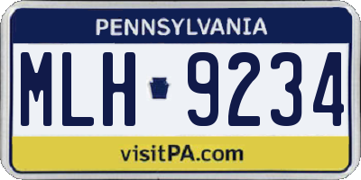 PA license plate MLH9234