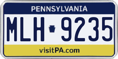 PA license plate MLH9235