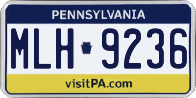 PA license plate MLH9236