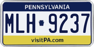 PA license plate MLH9237