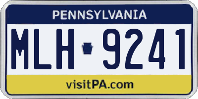 PA license plate MLH9241
