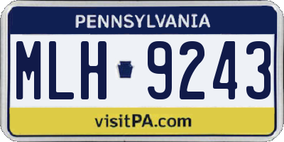 PA license plate MLH9243
