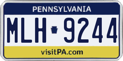 PA license plate MLH9244
