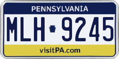 PA license plate MLH9245