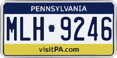 PA license plate MLH9246