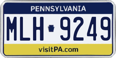 PA license plate MLH9249