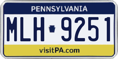 PA license plate MLH9251