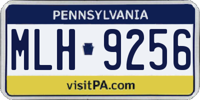 PA license plate MLH9256