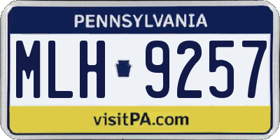 PA license plate MLH9257