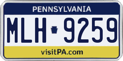PA license plate MLH9259
