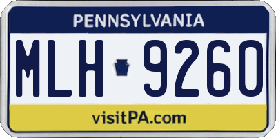PA license plate MLH9260