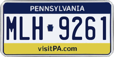 PA license plate MLH9261