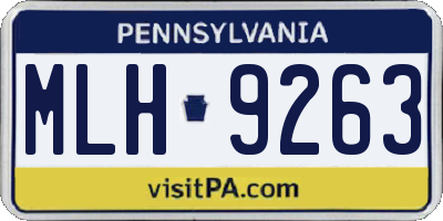PA license plate MLH9263