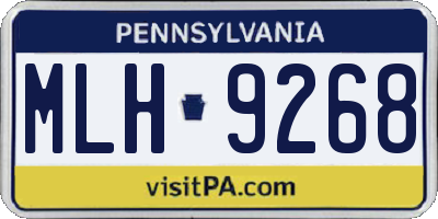 PA license plate MLH9268