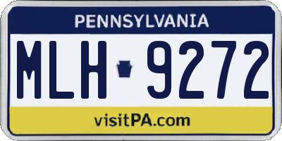 PA license plate MLH9272