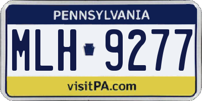 PA license plate MLH9277
