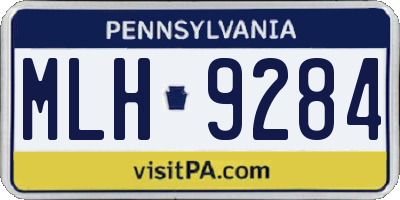 PA license plate MLH9284