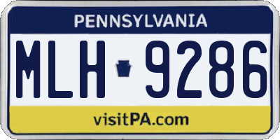 PA license plate MLH9286