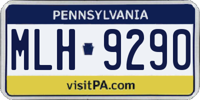 PA license plate MLH9290