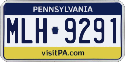 PA license plate MLH9291