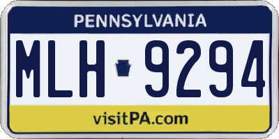 PA license plate MLH9294