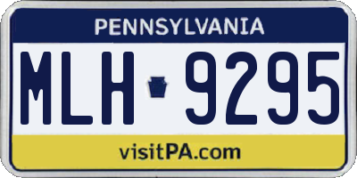 PA license plate MLH9295