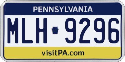 PA license plate MLH9296