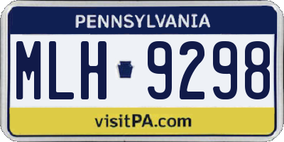 PA license plate MLH9298