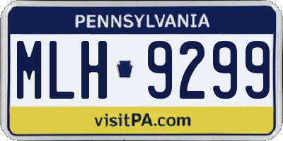 PA license plate MLH9299