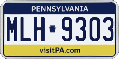 PA license plate MLH9303