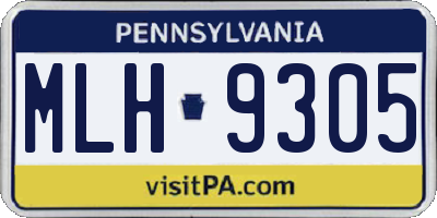 PA license plate MLH9305