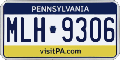 PA license plate MLH9306