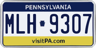 PA license plate MLH9307