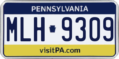 PA license plate MLH9309