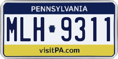 PA license plate MLH9311