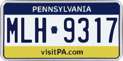 PA license plate MLH9317