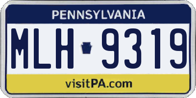 PA license plate MLH9319