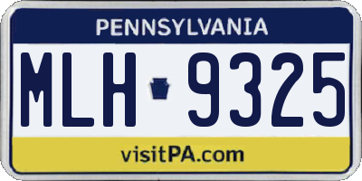 PA license plate MLH9325