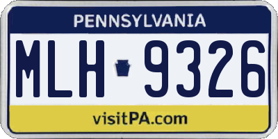 PA license plate MLH9326