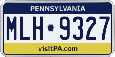 PA license plate MLH9327
