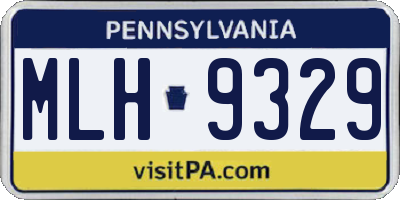 PA license plate MLH9329